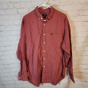 Men's Ralph Lauren Jeans Red Checkered Button-Up Shirt, Size XL